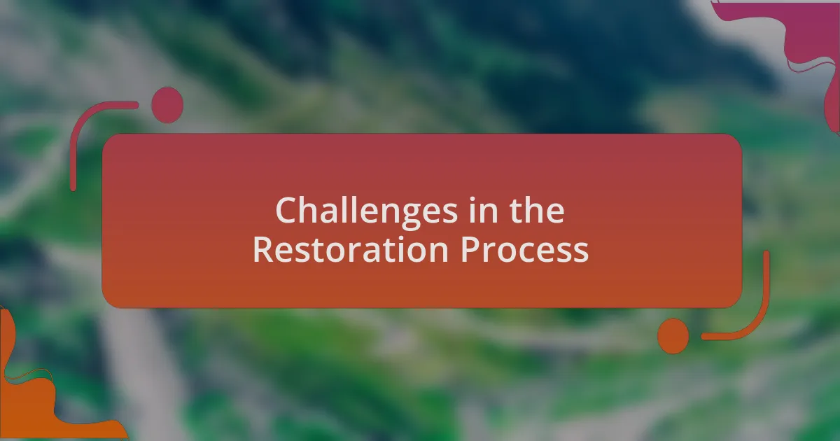 Challenges in the Restoration Process
