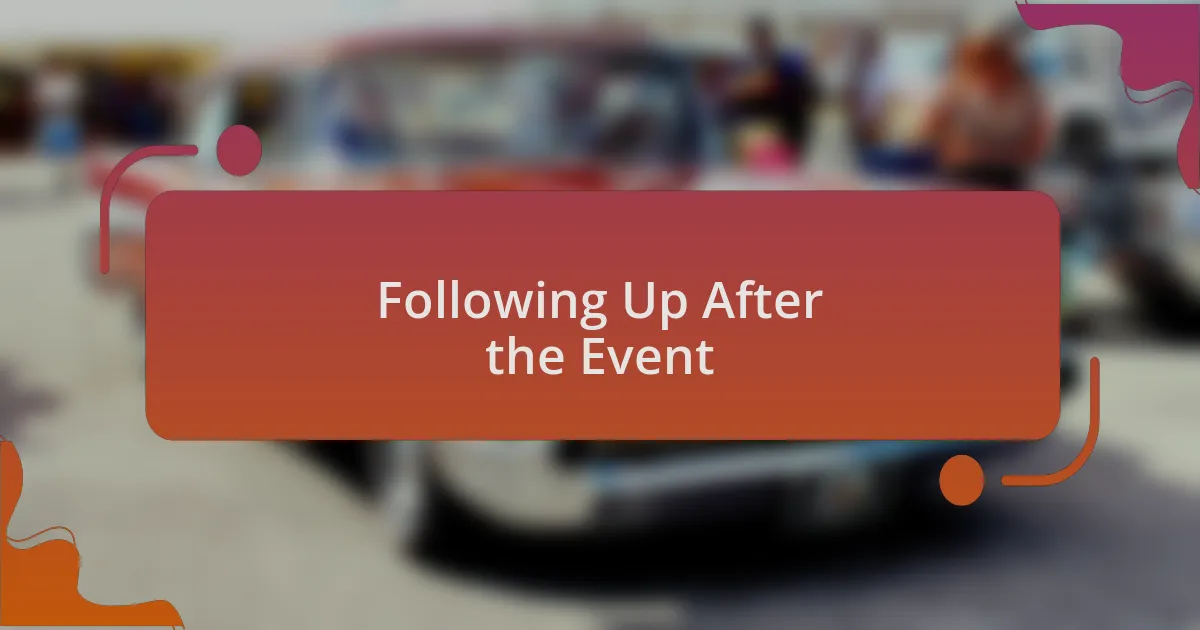 Following Up After the Event