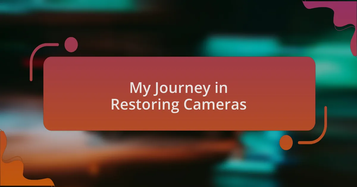 My Journey in Restoring Cameras